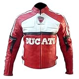 Hochwertiges Produkt. Ducati 3039 Motorradjacke aus Rindsleder, Rot