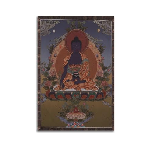 HCLHB Thangka-Buda de la medicina, póster de arte religioso, pintura decorativa, lienzo, pósteres de pared e impresión artística moderna para decoración de dormitorio familiar, 20 x 30 cm