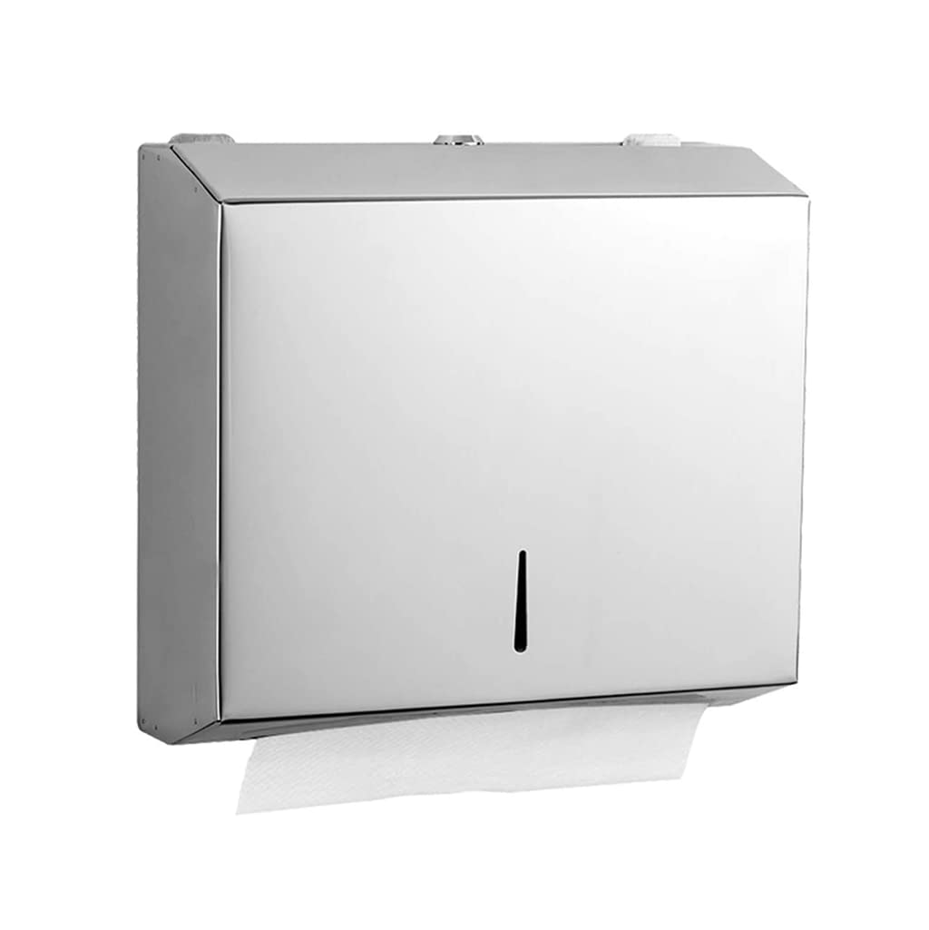 BKEKM Dispenser Salviette Dispenser di Asciugamani di Carta a Parete in Acciaio Inossidabile 304 con Dispenser di Asciugamani per Bagno Cucina Ufficio Commerciale Moda