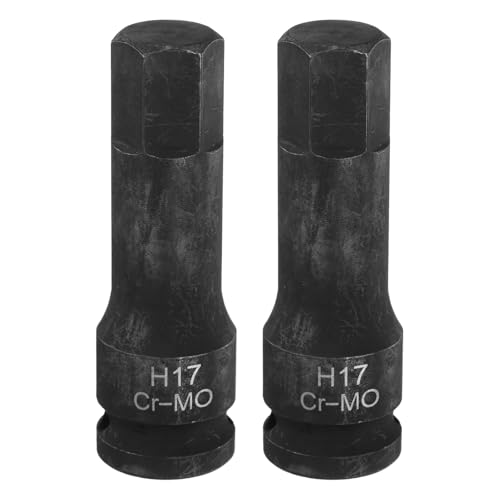 QUARKZMAN 2 Stück 1/2" Kraft Schlagnuss Innensechskant H17 78mm Schwarz