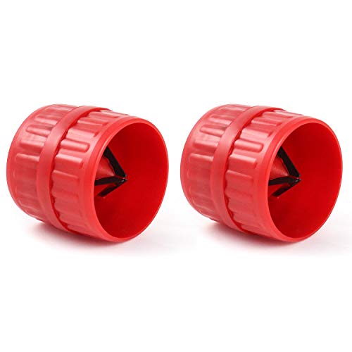 QWORK Pipe And Tubing Reamer, Pipe Reamer for Inner-Outer Copper Aluminum and Soft Steel Tubing 3/16 Inch to 1-3/8 Inch Diameter, Pack of 2