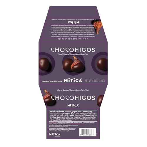 ChocoHigos - Hand-dipped Dark Chocolate Figs - 1 container, 4.9 oz