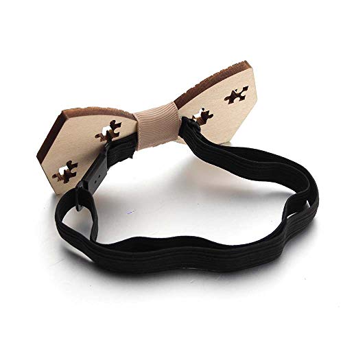 Huliyhus Natural Wood Bow Ties Colorful Handcrafted Wooden Bowtie Necktie Adjustable Bowties With Gift Box For Men (01), One Size #TOP2