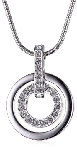 Tirio 1001love Swarovski Elements Crystal Diamond Double Circle Pendant Necklace