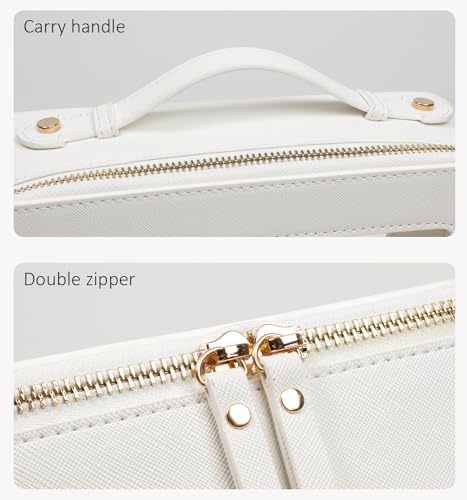 Image of LETGO Clear Makeup Bags - TSA Approved Toiletry Bags with Zipper, Makeup Organizer for Carry-on Travel Essentials, Cosmetic Bags for Women & Men (Large White)