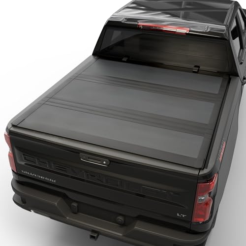 Image of Low Profile Tri-fold Truck Bed Tonneau Cover Compatible with 2019-2026 Chevy /GMC Silverado /Sierra 1500 | 5'8 inch (69.6 inch) Bed | CFLPX029