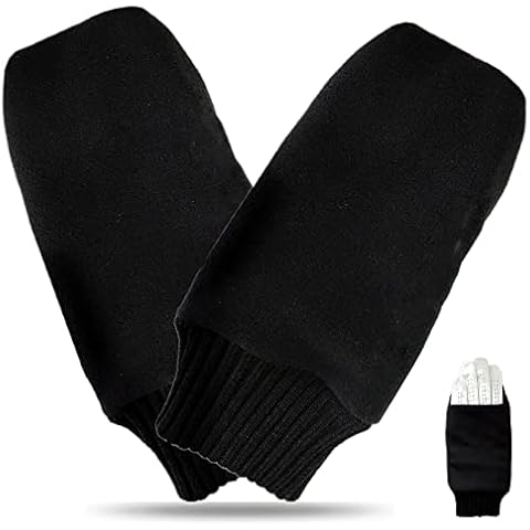Fleece Winter Golf Gloves for Mens Ladies, Men Women Thermal Golf Gloves Mitts Mitten Golf Mittens in Pair, Soft Warm Fleece Pull up Mitten for Sport Outdoor, Golf Accessories for Men (L) Cover