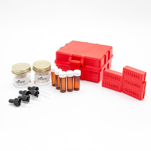 Leerburg Five Odor Scent Kit - No Odors Included, Empty Training Set for Scent Work or Police or Military Detection Dog Training (Red), 5 Earth Magnet Odor Boxes - Supply Your Own Training Odors