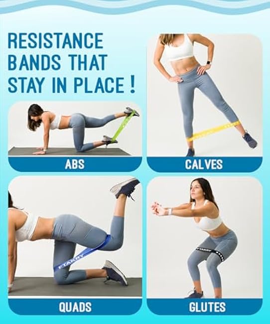 Resistance Bands for Working Out, Exercise Bands with 5 Resistance Levels, Natural Latex Resistance Bands Designed for Home Fitness, Strength Training and Flexibility Exercises