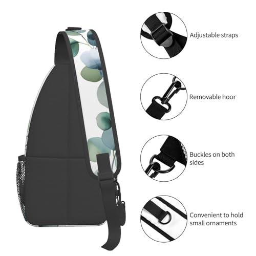 Bolso tipo bandolera verde con estampado de hojas para mujer y hombre miniatura 5