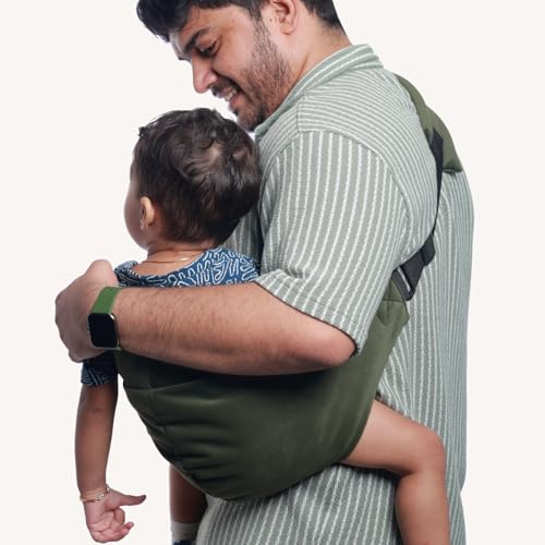 Image of Snugs Ergonomic Baby Carrier | Luxe Edition | Toddler carrier | Sling carrier | Breathable and Lightweight Fabric | Adjustable Straps | Suitable for 8 Months to 4 Years | Supports Up to 20 Kg (Forest Green)