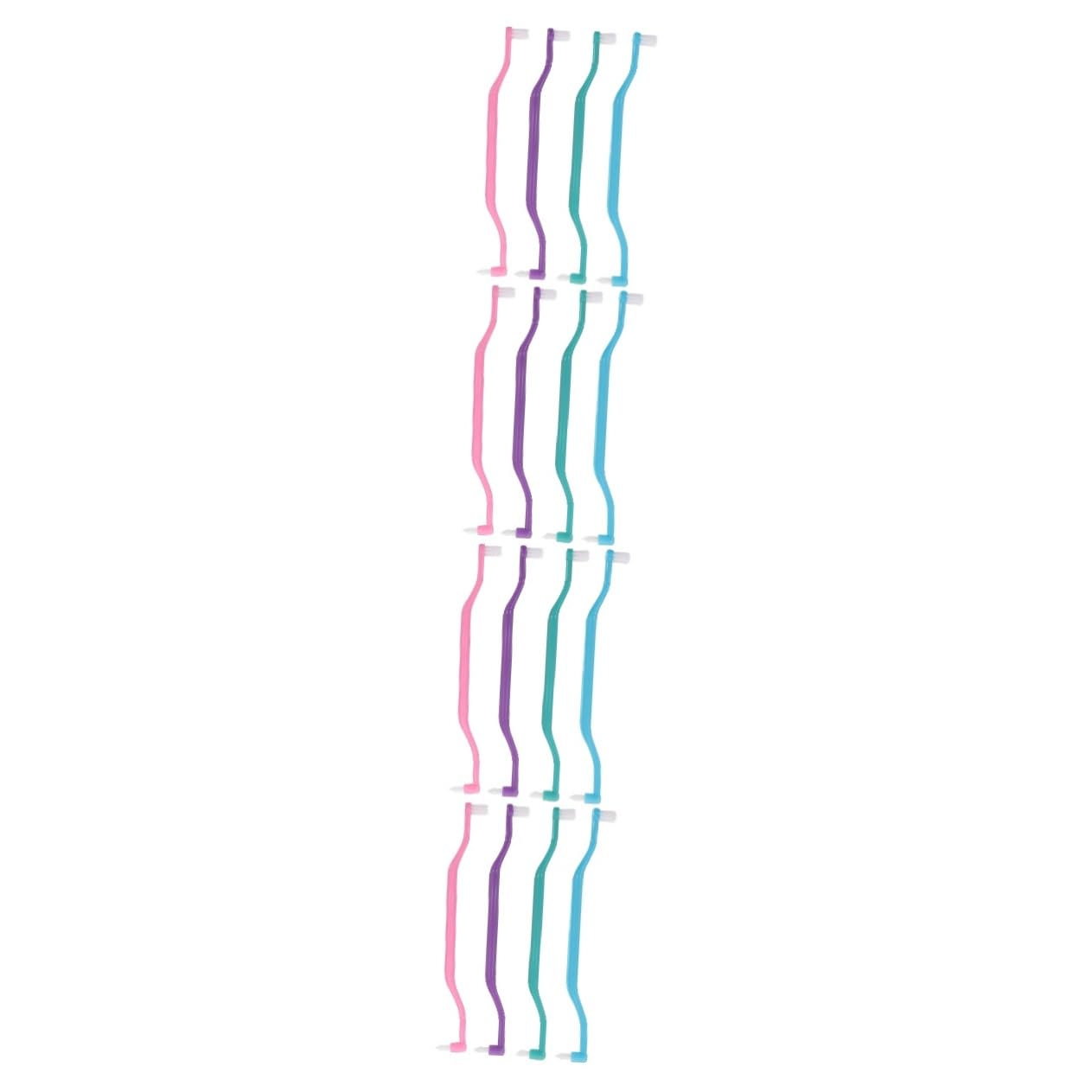 FRCOLOR 16 Pz Spazzolino a Doppia Testa Spazzolini Ergonomici Affusolati Spazzolini Da Denti Domestici Spazzolino Da Denti Resistente All'usura Spazzola Intercapedine Ergonomica Plastica
