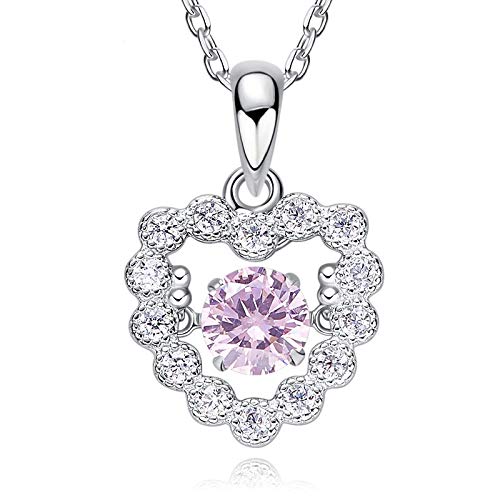 Collier cœur argent 925 et oxyde de zirconium de haute joaillerie