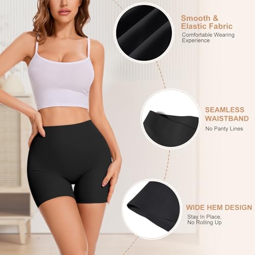 Image of Seamless Shaping Boyshorts Panties for Women Slip Shorts for Under Dresses Tummy Control Underwear Shapewear Shorts