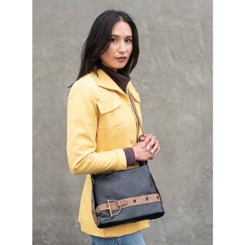 Liz Soto Anna Womens Crossbody Purse - Vegan Leather Over the Shoulder Bags for Women with Horsebit Brass Details2