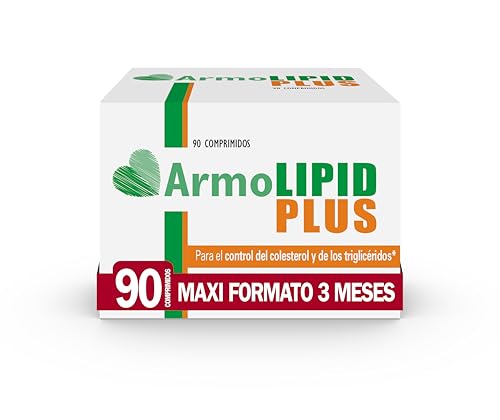 ArmoLIPID PLUS - Complemento Alimenticio Para el Control del Colesterol y de los Triglicéridos, Con Levadura Roja de Arroz, Berberina, Coenzima Q10, Astaxantina y Ácido Fólico, 90 Comprimidos