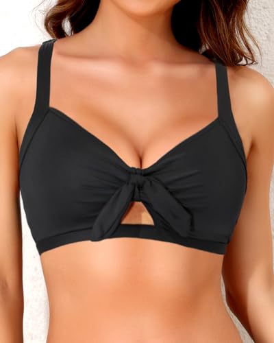 Tempt Me Women Bikini Tops Push Up Swim Top Front Tie Knot Bathing Suit Top Only4