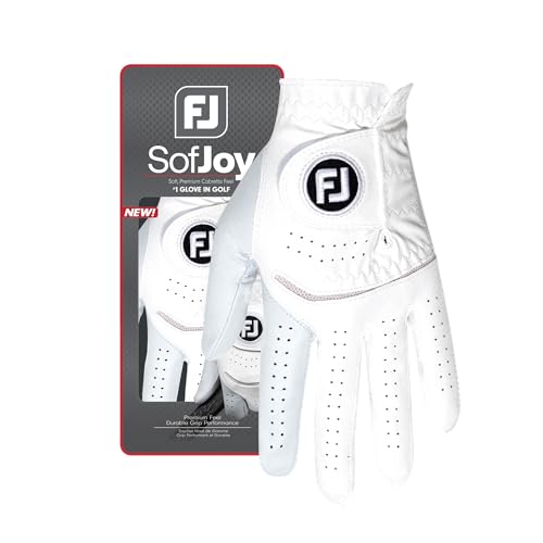 FootJoy Women's SofJoy Golf Glove, White, Medium, Worn on Left Hand
