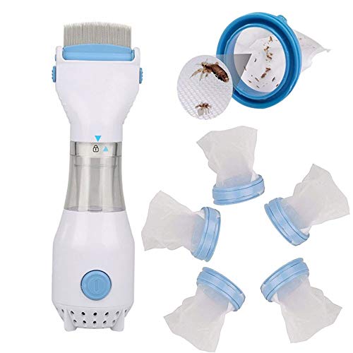 Dysel Tetera Piojos Peine Eléctricos, Piojos de la Cabeza de la Pulga Peine con Vacío Limpiador de Filtro, Pet Eléctrica Conjuntos de Tratamiento de Piojos, También por Niños Adultosplus 10 Filters