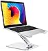 Glangeh Soporte Portatil Mesa, Ergonómico Elevador Portatil de Aluminio Ajustable y Plegable, Estable Ventilado Laptop Stand Compatible con MacBook Air Pro Samsung DELL Sony HP Lenovo 10-16” (Plata)
