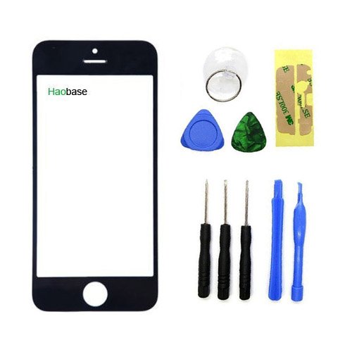 Haobase Black Touch Screen Front Glass Lens Replacement For Apple iPhone 5 5C 5S +Free TOOL