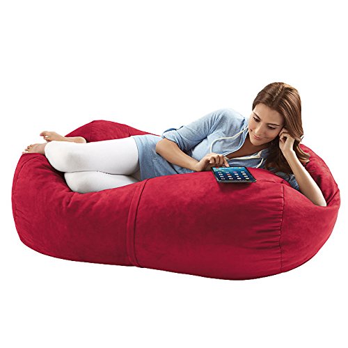 Jaxx Sofa Saxx Bean Bag Lounger, 4-Feet, Cherry Microsuede - //coolthings.us