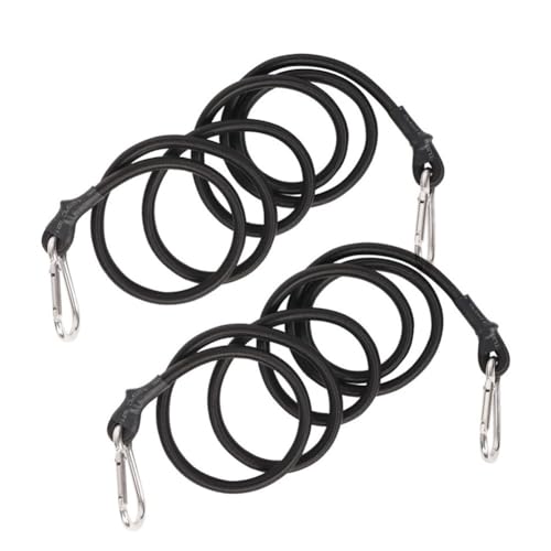 Applicazioni: queste cinghie elastiche in corda hanno una vasta gamma di usi. Possono essere utilizzati per il fissaggio di carrelli, fissaggio di tende o baldacchini, raggruppare oggetti, fissare il carico sugli scaffali del camion e riporre forniture da campeggio. La loro versatilità li rende uno strumento essenziale per gli appassionati di outdoor.