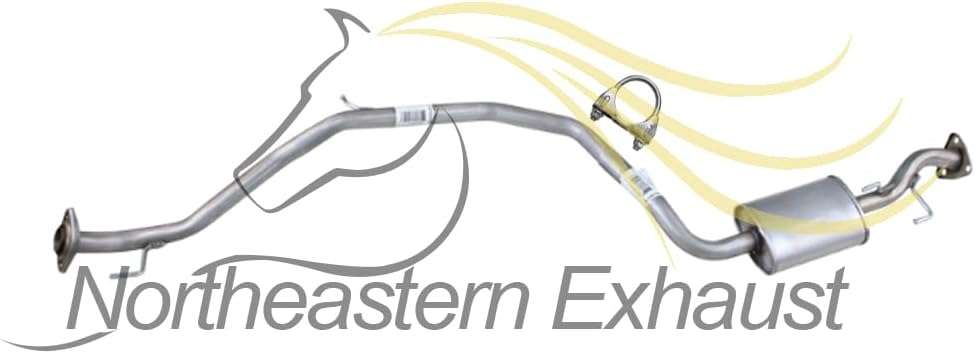 Exhaust Resonator Pipe and Muffler Kit Compatible for 2010-2014 Honda Insight 1.3L | Stainless Steel | Northeastern Exhaust | Free Gaskets and Clamp Included | Direct-Fit Replacement
