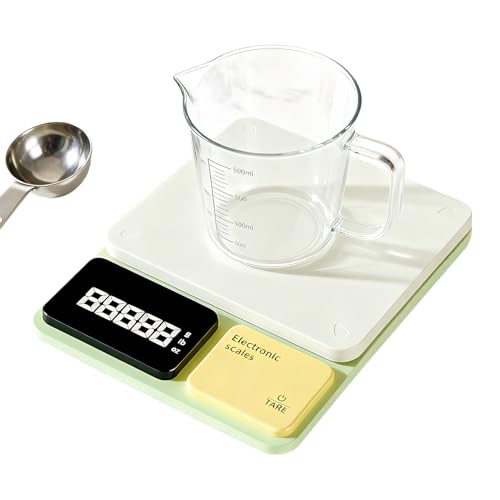 Báscula digital de alimentos – 0,1 g de alta precisión con pantalla LED de 5 unidades – Báscula digital para alimentos líquidos y secos | Para uso doméstico, pastelería, restaurante, café, pan, carne