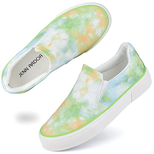 Image of JENN ARDOR Womens Slip On Sneakers Perforated /Quilted Casual Shoes Fashion Walking Flats