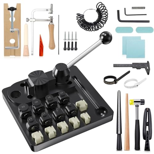 Goyappin Ring Bender Tool Kit Ring Bending Tool & Spoon Ring Making Kit Heavy Duty Ring Press & Ring Maker Machine for DIY Jewelry Beginners & Professionals