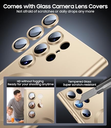 Image of DIZORO Samsung S24 Ultra Case, Compatible with Mag Safe Back Cover, Matte Luxury Metallic Luster Flexible TPU Wireless Charging Shockproof Case with Camera Protector (Metallic Silver)