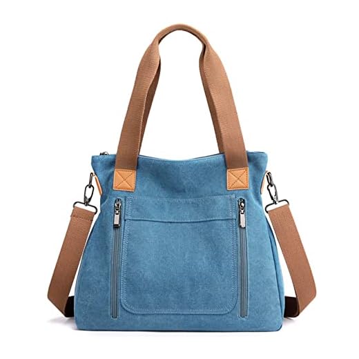 Bolsa Feminina Lona Vintage Bolsa De Ombro Casual Uso Diário Bolsa Feminina De Ombro Bolsa De Mão Com AjustáVel Alça De Ombro (Azul)