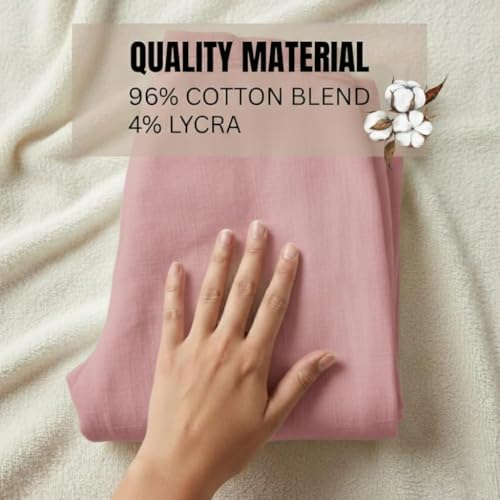 Image of DIGITAL SHOPEE Women Regular Fit Elastic Waist Full Length Cotton Formal Trouser for Casual Wear, Office Wear