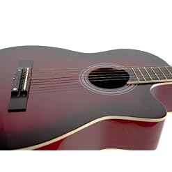 fièvre 3/4 96,5 cm Guitare acoustique Pan coupé 3/4 Redburst - Les Beatles, Paul McCartney, John Lennon, RIngo Starr, George Harrison fièvre 3/4 96,5 cm Guitare acoustique Pan coupé 3/4 Redburst – Image 5