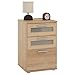 CARO-Möbel Nachttisch für Boxspringbetten Nachtschrank Nachtkommode MARIKE in Sonoma Eiche, mit 3 Schubladen