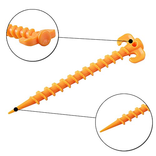 BIGBIGFAMILY Pregos em espiral para barraca de barraca para ambientes externos, 5 peças
