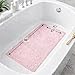 Bathtub Mat Non Slip, Bath Mat for Tub Non Slip, Tub Mat Extra Large 36 x 17 in, Bathtub Mat with Suction Cups & Drain Holes, Soft Foam, Machine Washable, Blue