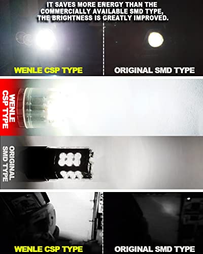 Wenle 7440 T20 Led Bulb Reverse Light Super Bright 6500K White Led Bulbs Car Led Replacement For Backup Tail Brake Turn Signal Blinker Lights, Pack Of 2 #TOP2