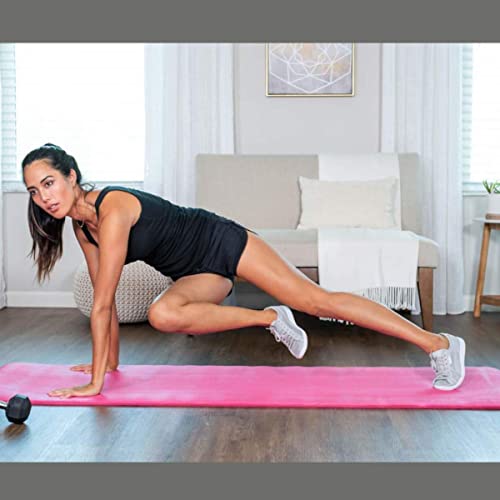 Foto von diMio Yogamatte Gymnastikmatte Rutschfest mit Tragegurt, phthalatfrei + SGS-geprüft (Pink, 200 x 100 x 2 cm)