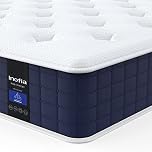 Inofia King Mattress 5FT,9 Inch Memory Foam Pocket Sprung Mattress,Edge Support & Motion Isolation,Zoned Support Hybrid Mattresses, Firm,Sapphire Collection(150x200x23cm Firm)
