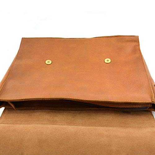 Bolso mensajero de cuero búfalo para laptop miniatura 5