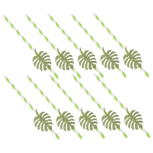 VALICLUD 10 piezas Monstera con Brillo para Decoración de Fiestas de Verano para Cócteles y Bebidas Eventos Sociales