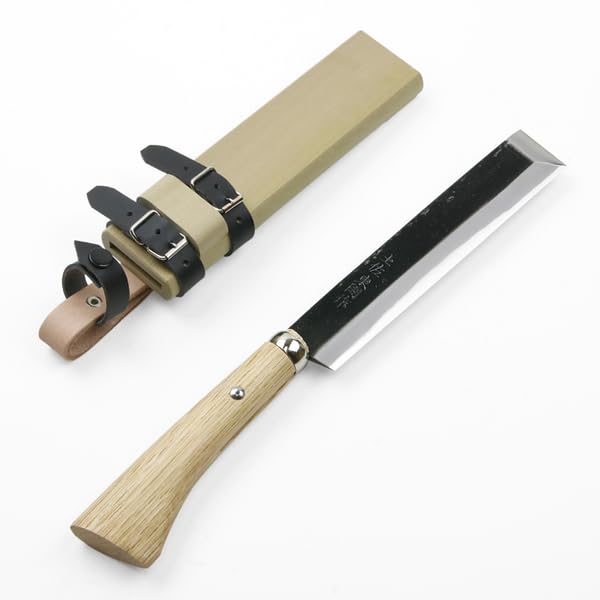 Amazon.co.jp: 竹割り鉈 先刃型 180mm 両刃 青紙鋼 鞘付き 火造り 山林