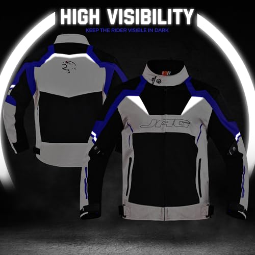 Image of J.A.G. JAG Mesh Motorcycle Jacket-Biker Jacket-CE Armored Motorbike Jacket Men-High Visibility Breathable Riding Jacket