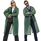 welsberg 2x Poncho impermeable para la lluvia con capucha y mangas, ropa impermeable reutilizable para adultos unisex, talla única, Verde