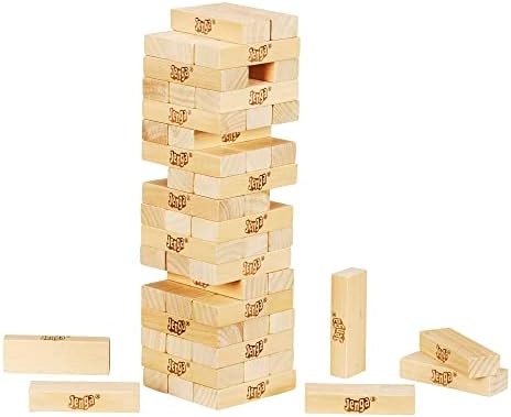Hasbro Gaming Jenga Wooden Blocks Stacking Tumbling Tower Game | Party Games for Kids & Families | Stocking Stuffers | Ages 6+ (Amazon Exclusive)