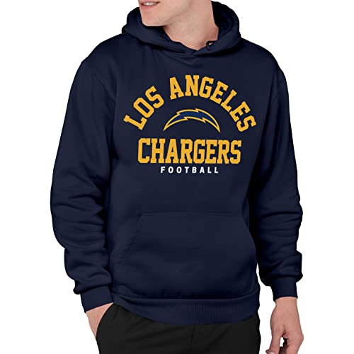 Junk Food NFL - Los Angeles Chargers - Classic Team Logo - Officially Licensed Adult Pullover Fleece Hoodie for Men and Women