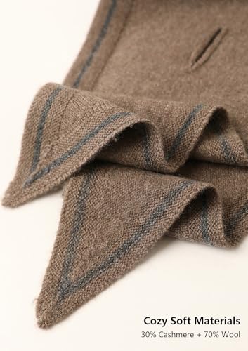 YUONNY Women Contrast Color Triangle Neck Scarf 30% Cashmere & 70% Wool, Small Diamond Shape Knitted Neck Scarves, Ladies Lightweight Collar Cross Scarf Soft Warm Knit Neckerchief, Best Gift Curry3