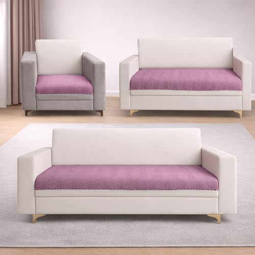 Image of Homerz Premium Velvet Sofa Cover Panel | Soft & Velvety Fabric | Rich Vibrant Colours | Sofa Protector for Living Room (Onion, 6 (3+2+1) Seater, Only Seat Cover)